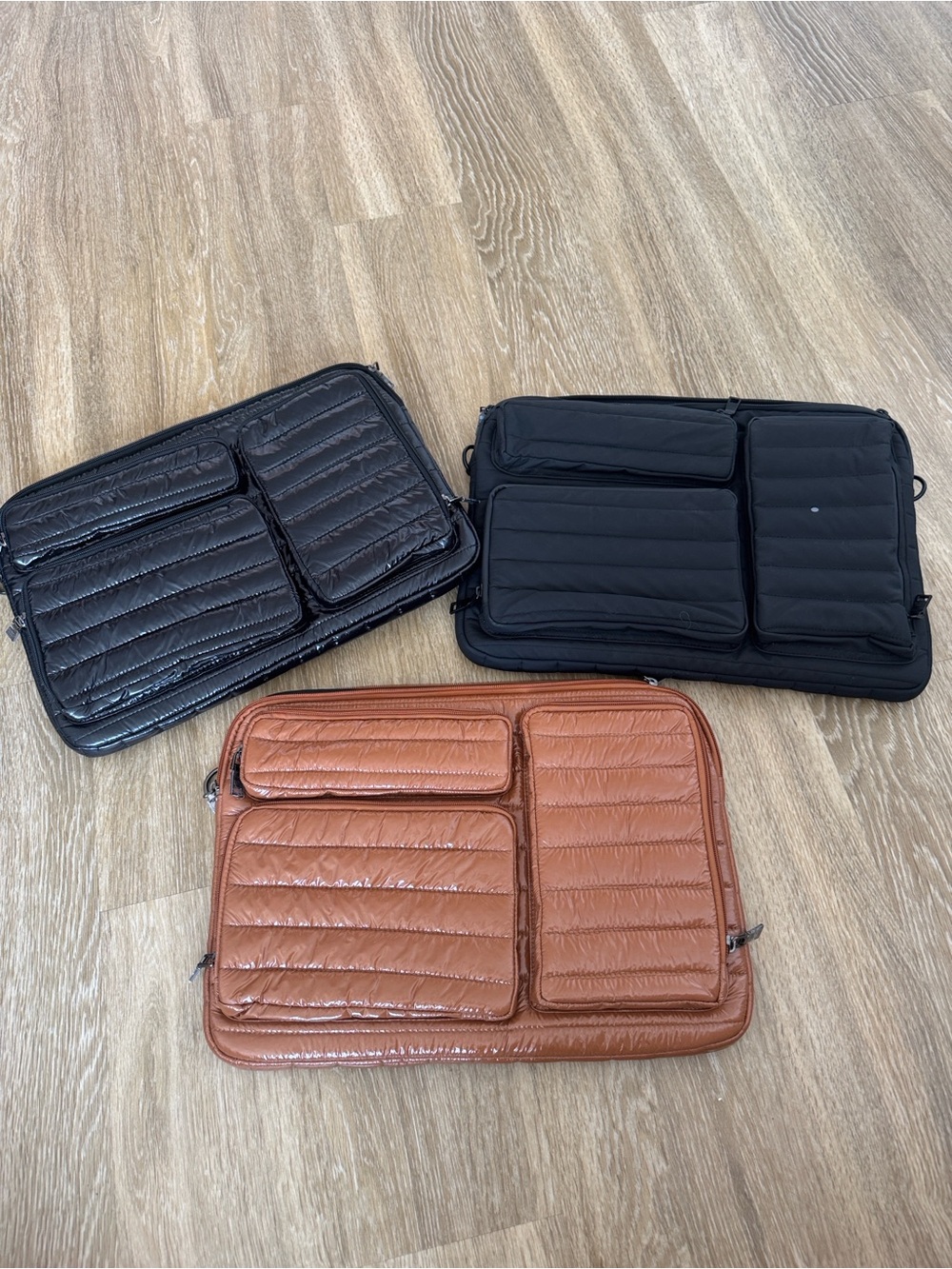 THINK ROYLN Quilted Tote Trio in Black and Brown